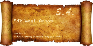 Sümegi Ambos névjegykártya